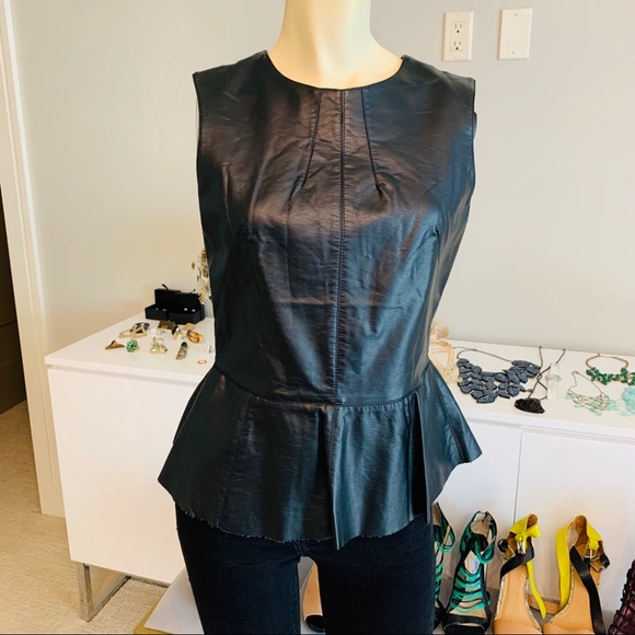 pleather peplum top
